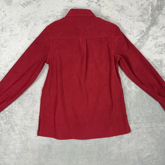 Orvis Tuxedo‎ Ruffle Blouse Sz 6 Sueded Polyester Button Up Rodeo Red - Picture 10 of 10
